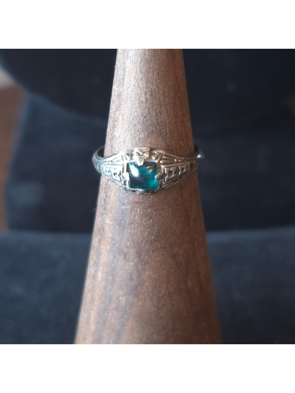 Uncas Size 3.5 Baby Ring with Blue Stone